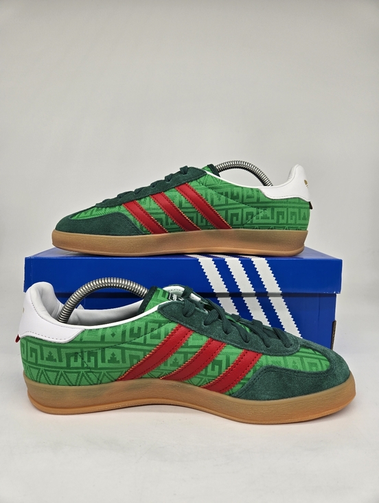 adidas Women's Gazelle Indoor IH9647 Green Red Mexico Shoes Size 9 New - Picture 4 of 8